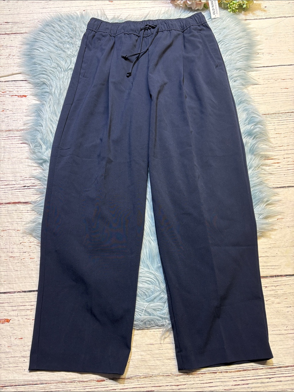 NWT Old Navy Billie Straight Navy Elastic Waist Pants sz SP